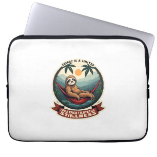 Retro Roller Sloth Vintage Skating Vector Art Laptop Sleeve
