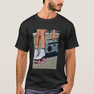 Retro Rollerskates Funny 80's Roller Disco Skating T-Shirt