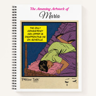 Retro Romance Comic Sketchbook: Pillow Talk Notebook