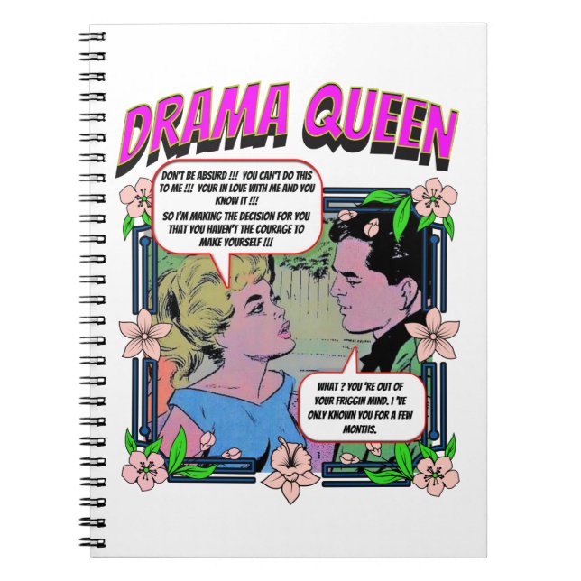 Retro Romance - Drama Queen - Spiral Notebook (Front)