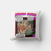 Retro Romance - Drama Queen - Throw Pillow