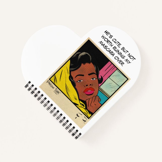 Retro Romance Vintage Comic: Pillow Talk Design Notebook (Front)
