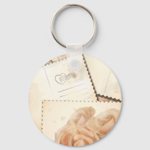 Retro romantic background, keychain