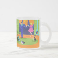 Retro Romantic Evening Couple Frosted Glass Mug