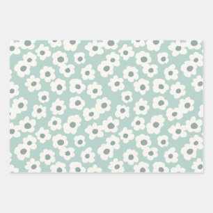 Retro romantic floral seamless pattern wrapping paper sheet