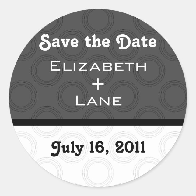 Retro Romantic Save the Date Stickers (Front)