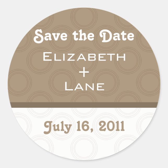 Retro Romantic Save the Date Stickers (Front)