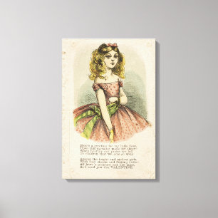 Retro Romantic Valentine's Day Card, 19th century Canvas Print