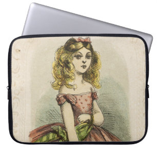 Retro Romantic Valentine's Day Card, 19th century Laptop Sleeve