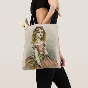 Retro Romantic Valentine's Day Card, 19th century Tote Bag
