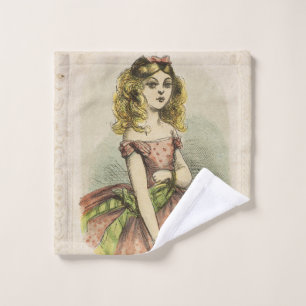 Retro Romantic Valentine's Day Card, 19th century Wash Cloth