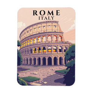 Retro Rome Colosseum Art Souvenir Italy Magnet