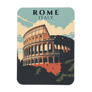 Retro Rome Italy Souvenir Classic Colosseum Magnet
