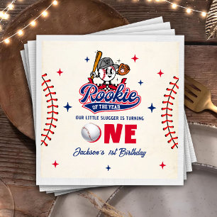 Retro Rookie of the Year Birthday Baseball Napkins