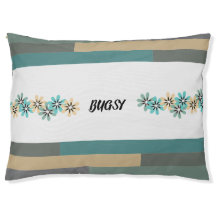 Retro Roost Bricks and Flowers Dog Bed