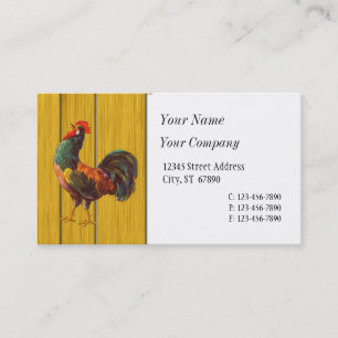 Retro Rooster Custom Business Cards