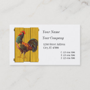 Retro Rooster Custom Business Cards