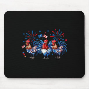 Retro Rooster Patriotic Usa Chickens Farm Animal 4 Mouse Mat