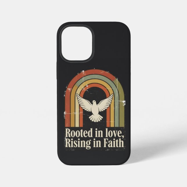 Retro rooted and rising faith design iPhone case (Back)