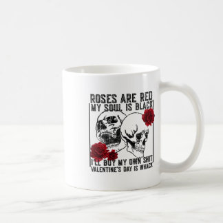 Retro Rose Are Red My Soul Is Black Skeleton Anti  Coffee Mug