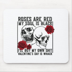 Retro Rose Are Red My Soul Is Black Skeleton Anti Mouse Mat