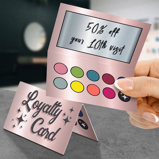 Retro rose gold eyeshadow palette loyalty card (Creator Uploaded)
