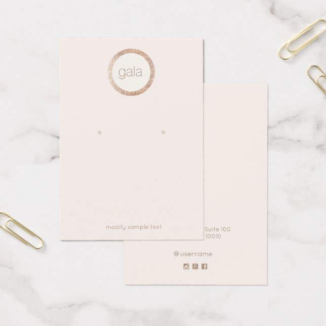 Retro Rose Gold Sequins  Earring  Display Card (Office)