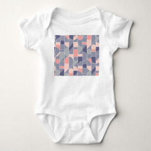 Retro Rose Grey Seamless Motif Baby Bodysuit