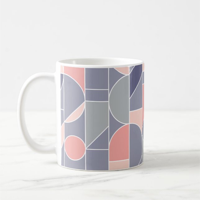 Retro Rose Grey Seamless Motif Coffee Mug (Left)