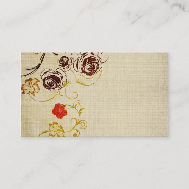 Retro roses Business Card (Front)