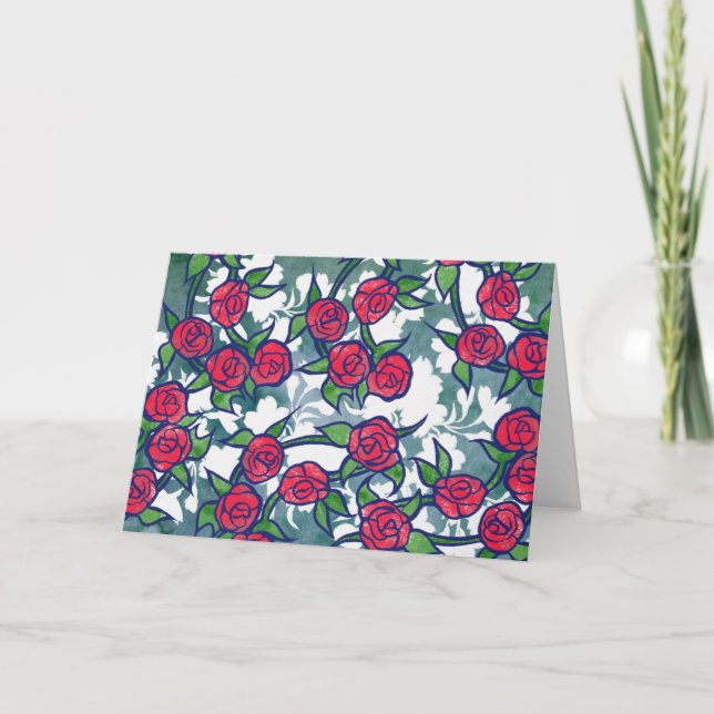 Retro Roses Card (Front)