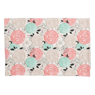 Retro, roses  pillowcase