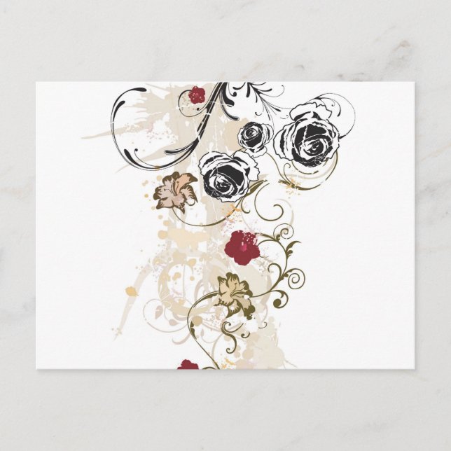 Retro roses Postcard (Front)