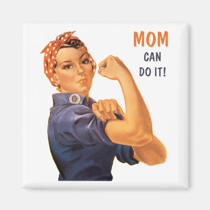 Retro Rosie the Riveter Mum Can Do It Magnet