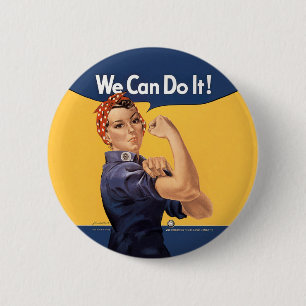 Retro Rosie We Can Do It 6 Cm Round Badge