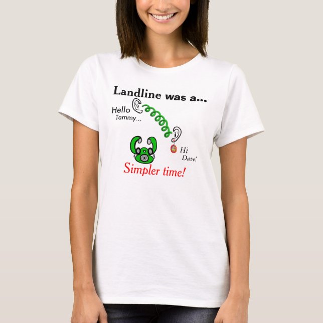 Retro Rotary Dial Phone Hello Humour Names T-Shirt (Front)