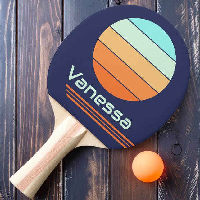 Retro Rotation Vintage Style Stripes Ping Pong Paddle (Creator Uploaded)