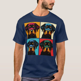 Retro Rottweiler Art Cute Puppy T-Shirt