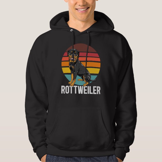 Retro Rottweiler Dog Hoodie (Front)