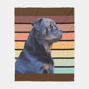 Retro Rottweiler Fleece Blanket