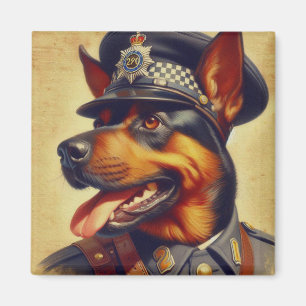 Retro Rottweiler Painting Magnet