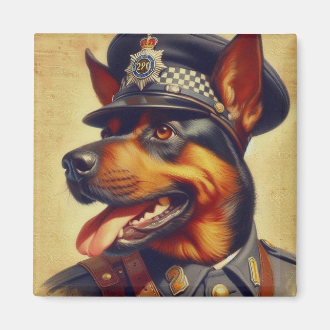 Retro Rottweiler Painting Magnet (Front)