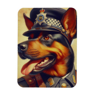 Retro Rottweiler Painting Magnet