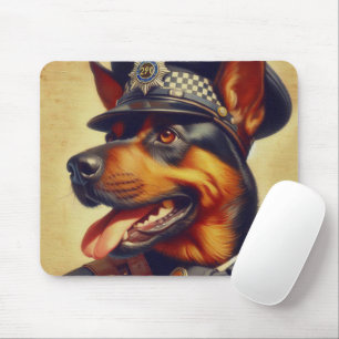 Retro Rottweiler Painting Mouse Mat