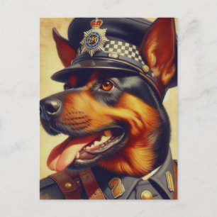 Retro Rottweiler Painting Postcard