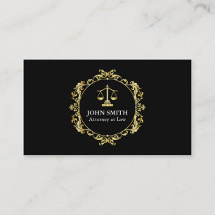Retro Round Faux Gold Libra Professional Attorney Business Card