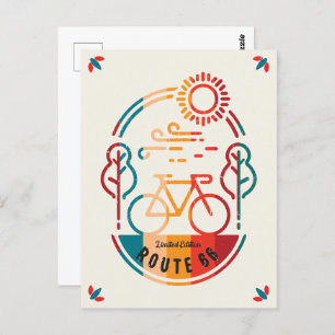 Retro Route 66 Bike Trail Postcard