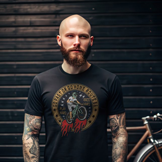 Retro Route 66 Bike Trail T-Shirt (Creator Uploaded)