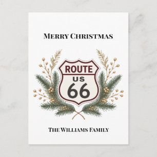 Retro Route 66 Holiday Travel Greeting Personalise Postcard