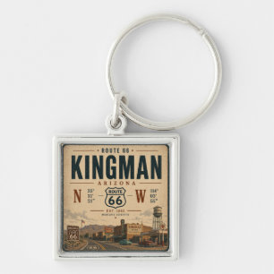 Retro Route 66 Kingman Arizona Keepsake Key Ring